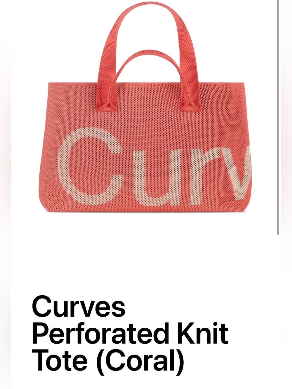 Curves by Sean Brown Coral Perforated Knit Tote Bag